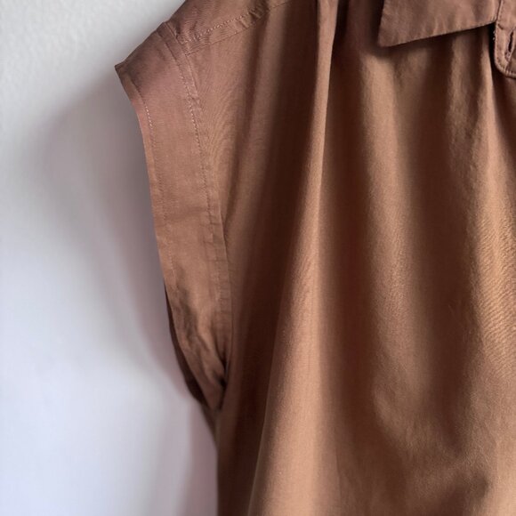 SzM Citizens of Humanity Cap-Sleeve Blouse in Mocha Mousse - RUNS LARGE - Picture 3 of 12